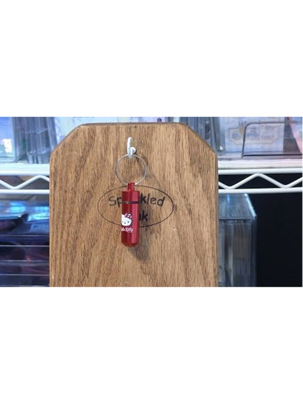 #HK-2308 Hello Kitty Mini Pill Container Keychain Red - Picture 2 of 2